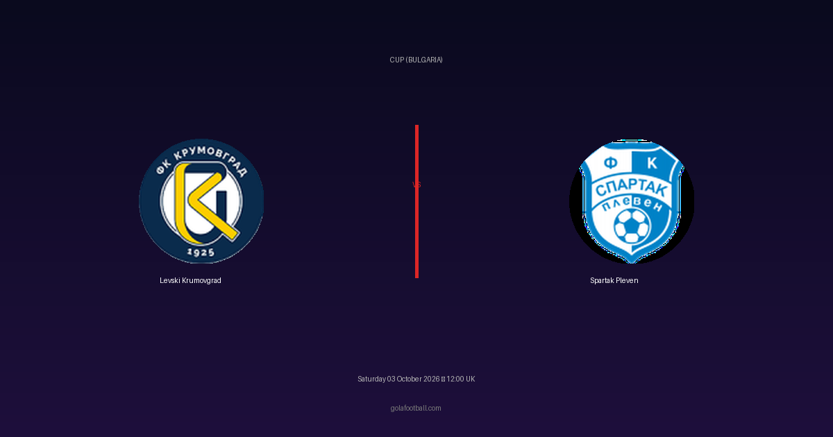 Match Preview: Levski Krumovgrad vs Spartak Pleven – Cup (Bulgaria)