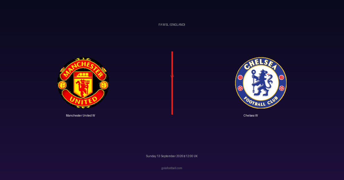 Match Preview: Manchester United W vs Chelsea W – FA WSL (England)