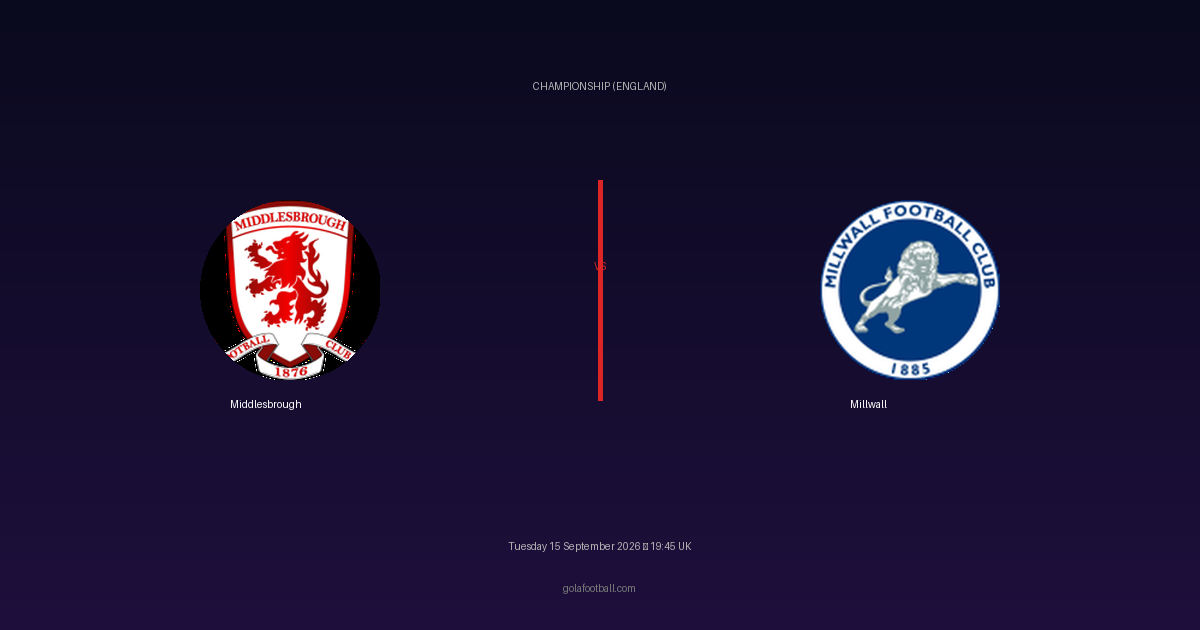 Match Preview: Middlesbrough vs Millwall – Championship (England)
