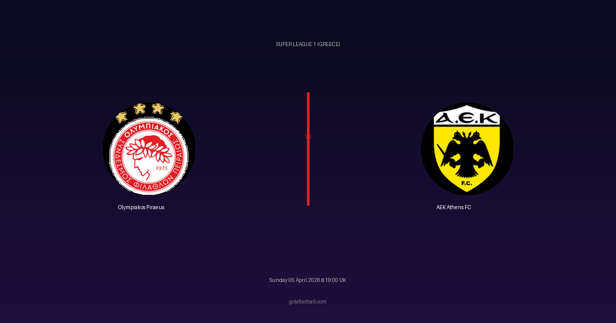 Match Preview: Olympiakos Piraeus vs AEK Athens FC - prediction, team news, live stream