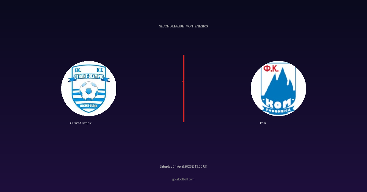 Match Preview: Otrant-Olympic vs Kom — prediction, team news & live stream