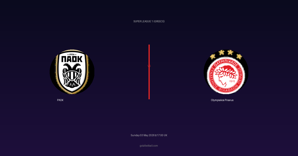 Match Preview: PAOK vs Olympiakos Piraeus - prediction, team news, live stream