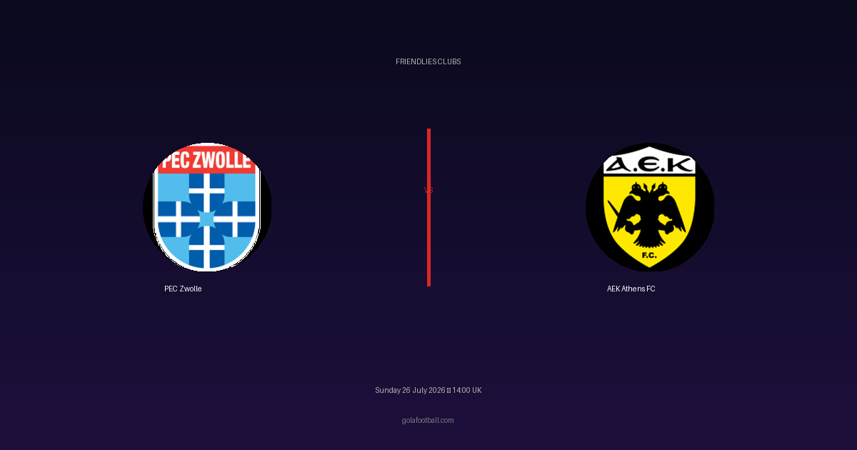 Match Preview: PEC Zwolle vs AEK Athens FC – Friendlies Clubs