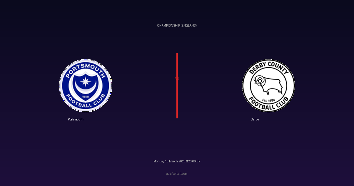 Match Preview: Portsmouth vs Derby - prediction, team news, live stream