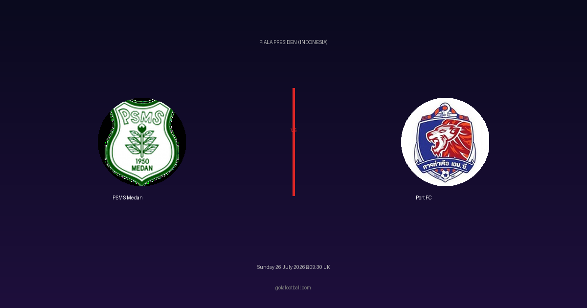 Match Preview: PSMS Medan vs Port FC – Piala Presiden (Indonesia)