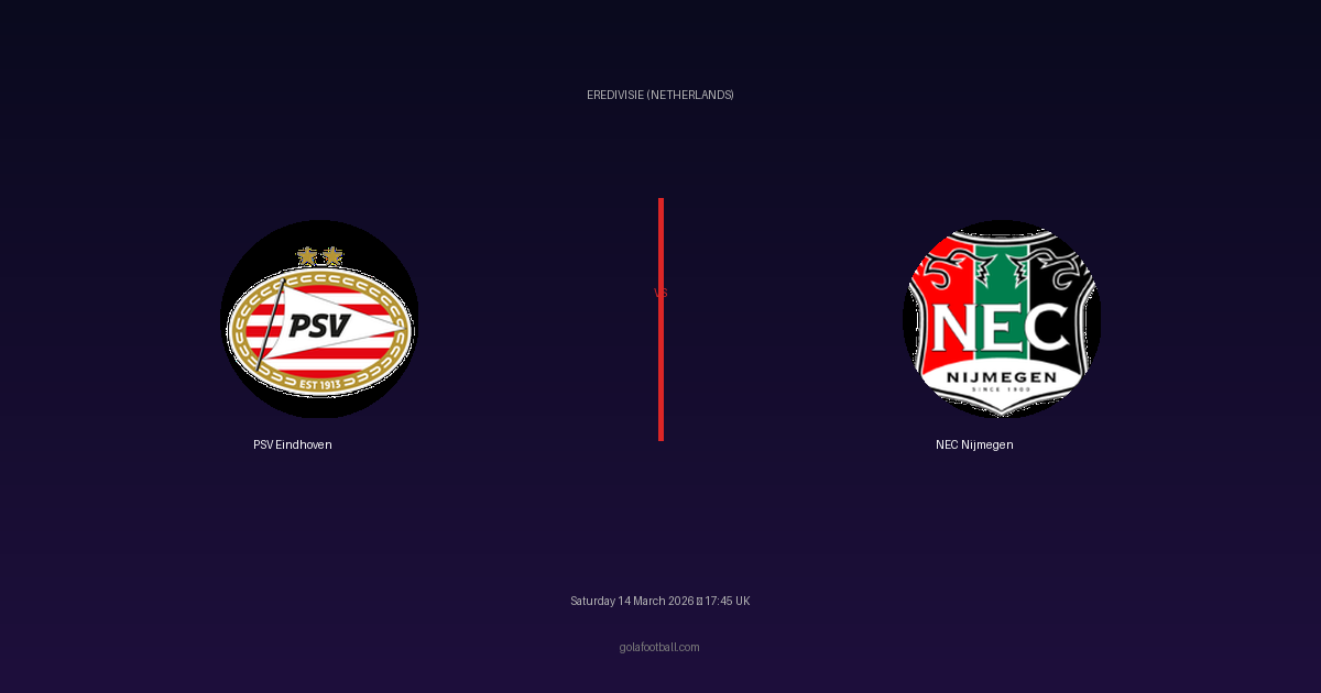 Match Preview: PSV Eindhoven vs NEC Nijmegen - prediction, team news, live stream