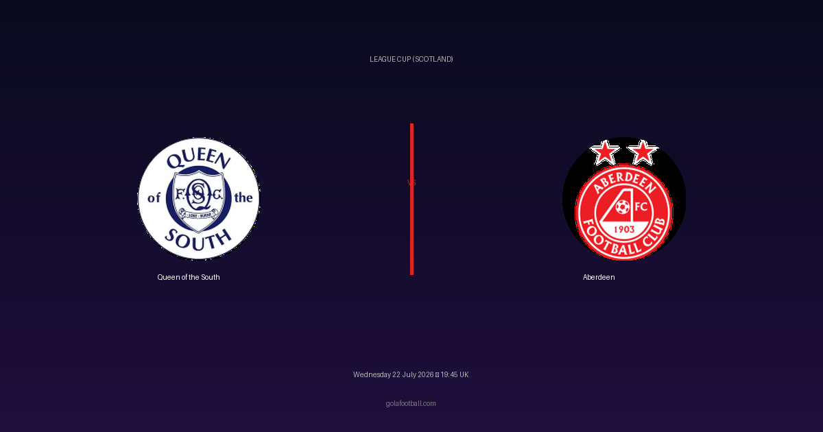 Match Preview: Queen of the South vs Aberdeen – League Cup (Scotland)