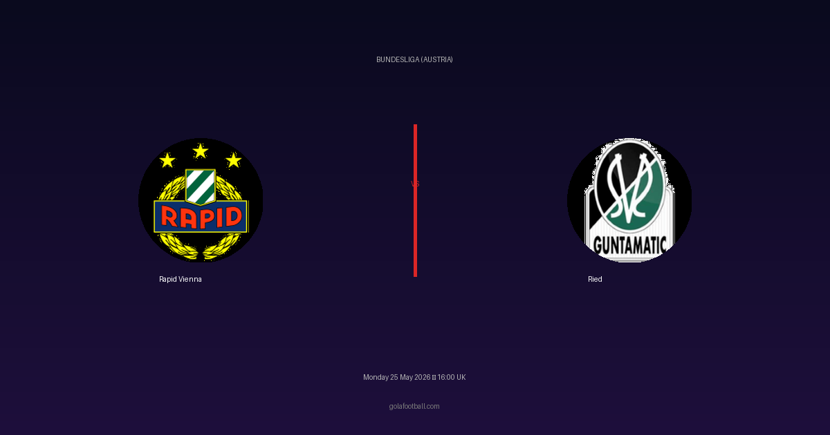 Match Preview: Rapid Vienna vs Ried - prediction, team news, live stream
