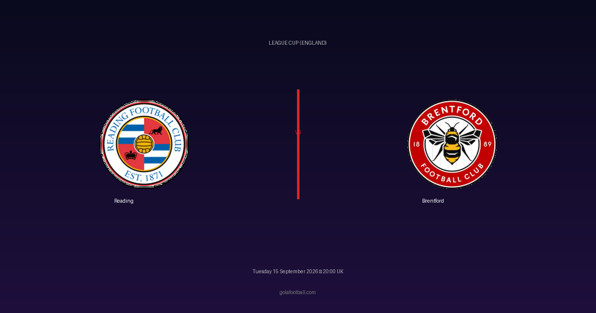 Match Preview: Reading vs Brentford – League Cup (England)