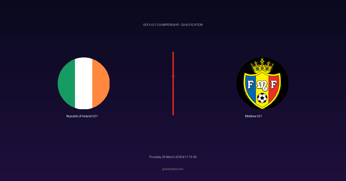 Match Preview: Republic of Ireland U21 vs Moldova U21 - prediction, team news, live stream