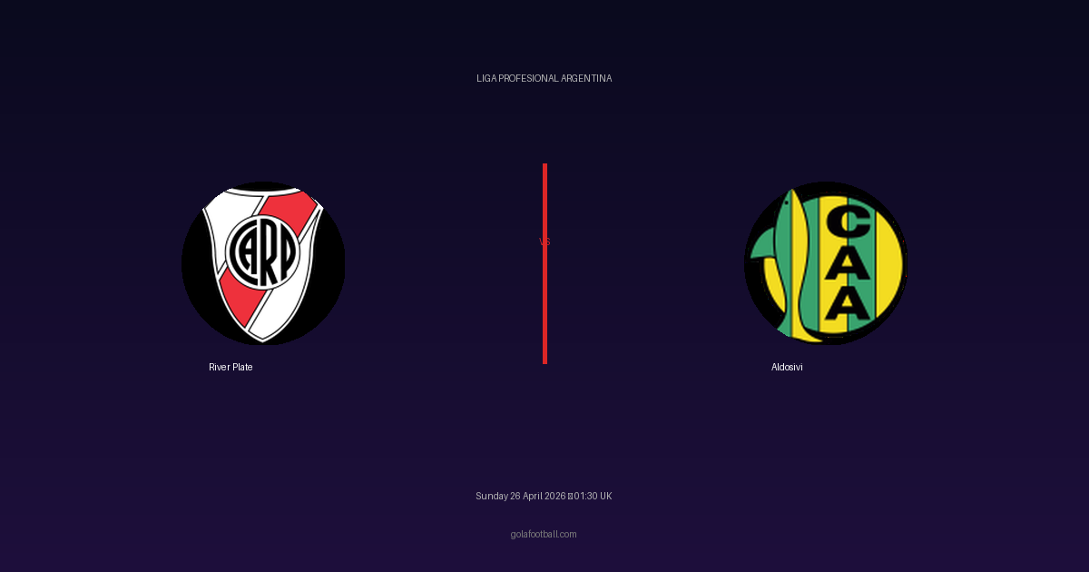 Match Preview: River Plate vs Aldosivi - prediction, team news, live stream