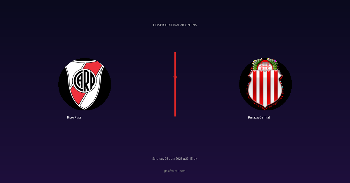 Match Preview: River Plate vs Barracas Central – Liga Profesional Argentina