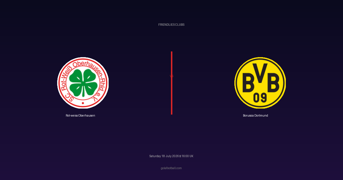 Match Preview: Rot-weiss Oberhausen vs Borussia Dortmund – Friendlies Clubs