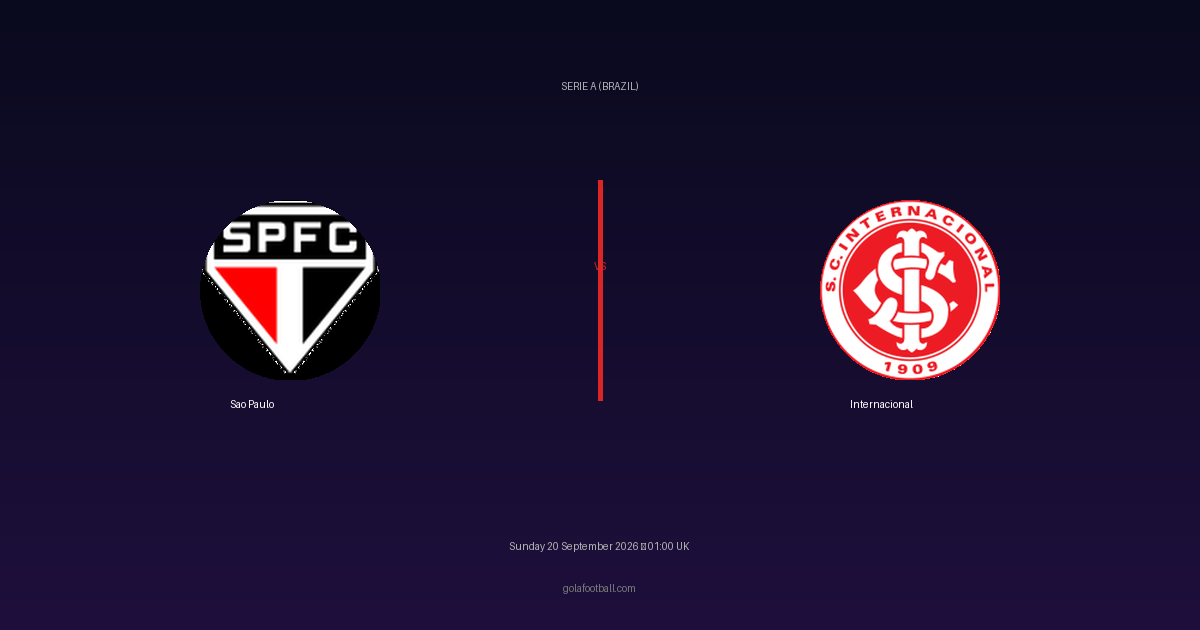 Match Preview: Sao Paulo vs Internacional – Serie A (Brazil)