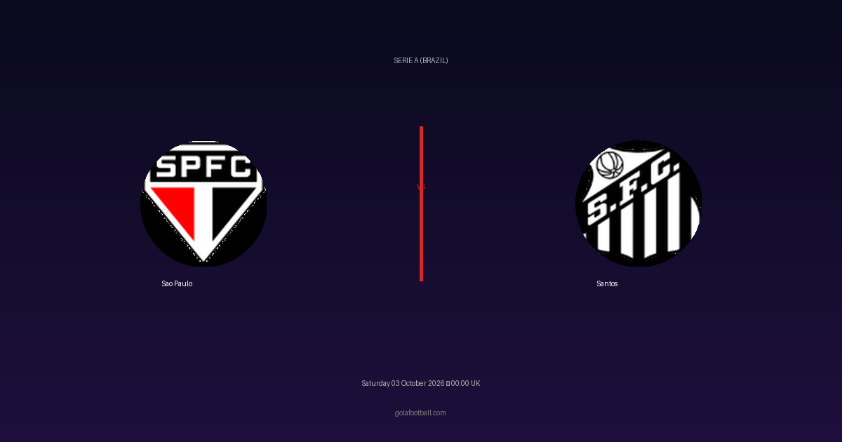 Match Preview: Sao Paulo vs Santos – Serie A (Brazil)