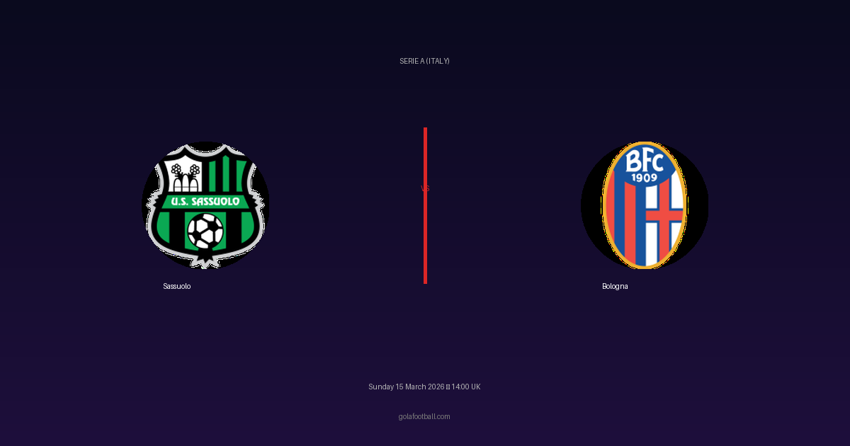 Match Preview: Sassuolo vs Bologna - prediction, team news, live stream
