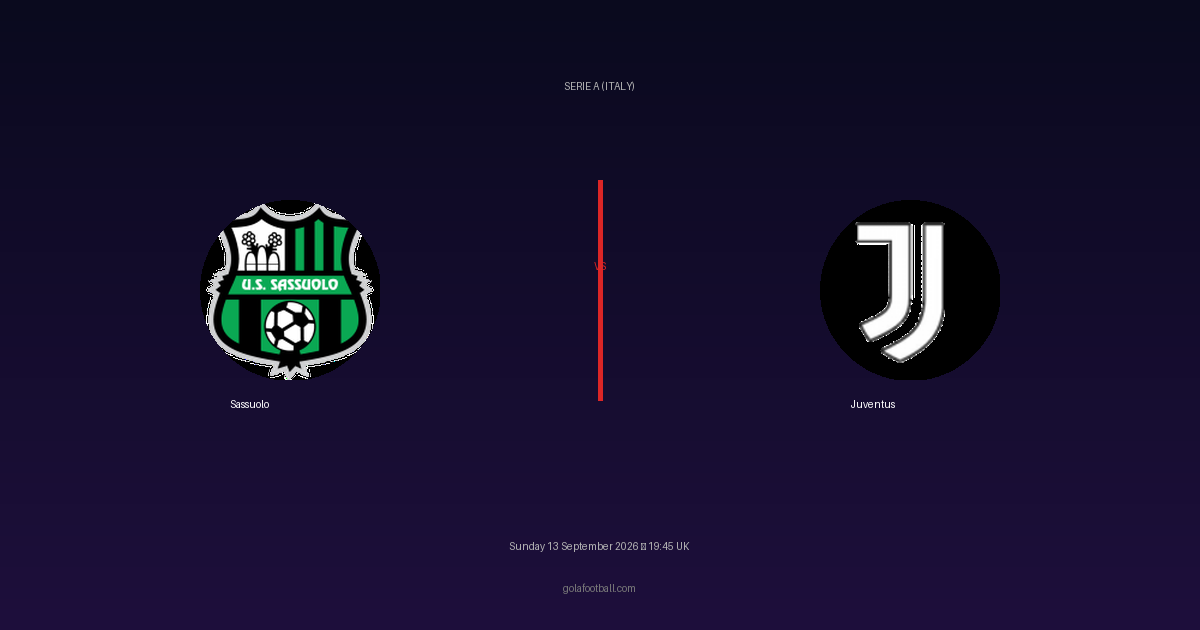 Match Preview: Sassuolo vs Juventus – Serie A (Italy)