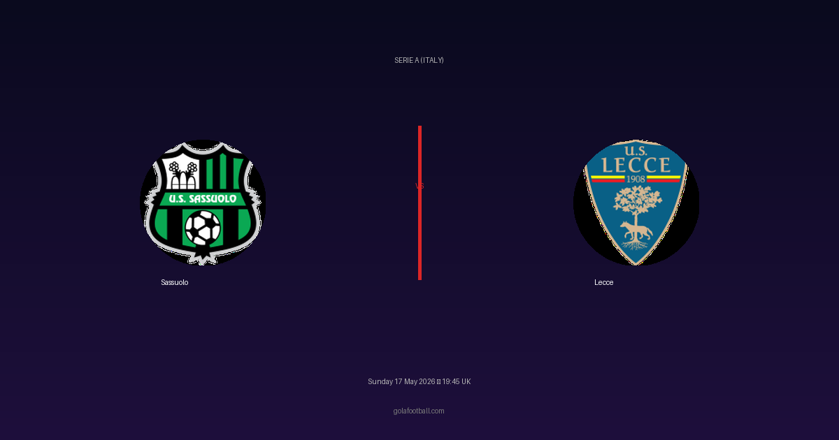 Match Preview: Sassuolo vs Lecce - prediction, team news, live stream