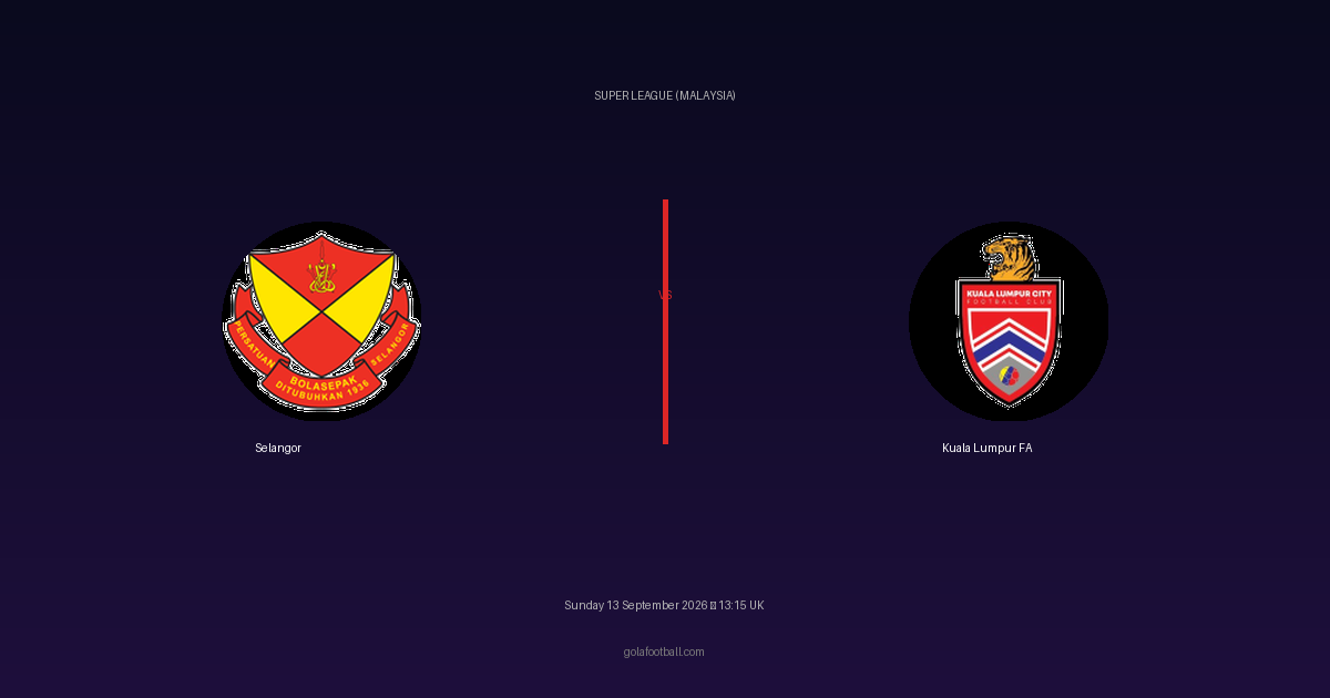 Match Preview: Selangor vs Kuala Lumpur FA – Super League (Malaysia)