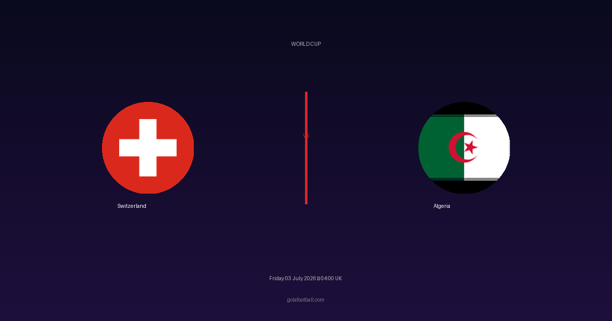 Match Preview: Switzerland vs Algeria – World Cup
