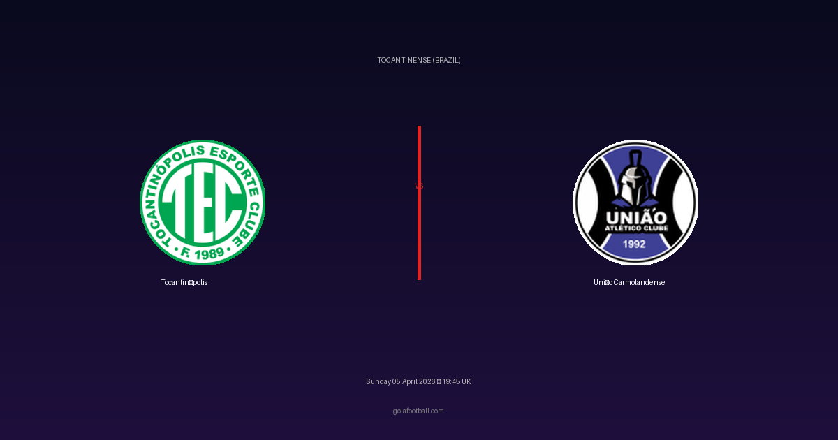 Match Preview: Tocantinópolis vs União Carmolandense — prediction, team news & live stream