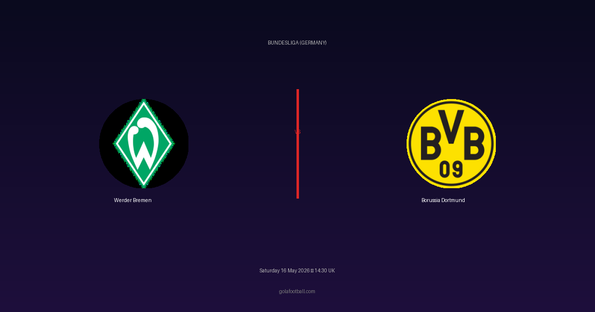 Match Preview: Werder Bremen vs Borussia Dortmund - prediction, team news, live stream